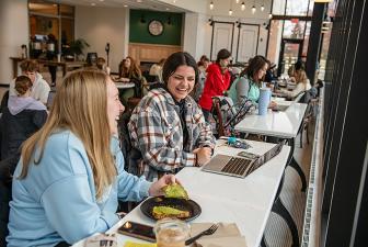 students enjoying the Lyceum Cafe